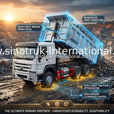 ZZ3257V3847B1 উচ্চ অশ্বশক্তি HOWO টিপার ট্রাক 6 × 4 10 চাকা 400HP কম জ্বালানী খরচ