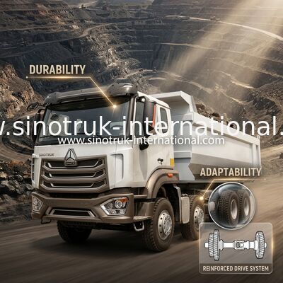 খনির জন্য HOWO N7 LHD 12wheels 8X4 400HP ডাম্প ট্রাক