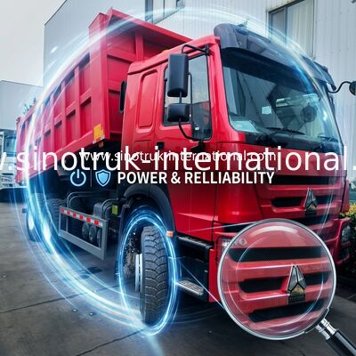 সিনোট্রুক হাও ট্যাপার ডাম্প ট্রাক 380Hp 6 × 4 হাইভা হাইড্রোলিক সিলিন্ডার সহ খনির জন্য