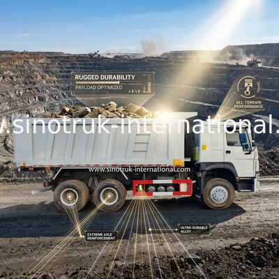 RHD 6×6 10 চাকা হোয়াইট HOWO ট্যাপার ট্রাক ফুল ড্রাইভ উচ্চ অশ্বশক্তি 380HP