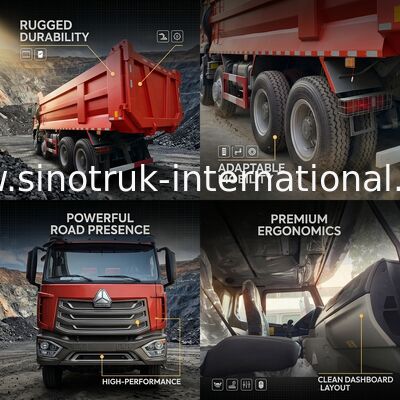 খনির জন্য HOHAN LHD 12wheels 8X4 430HP ডাম্প ট্রাক