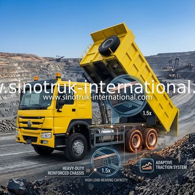উচ্চ অশ্বশক্তি 400HP HOWO টিপার ডাম্প ট্রাক LHD 6x4 10 চাকার
