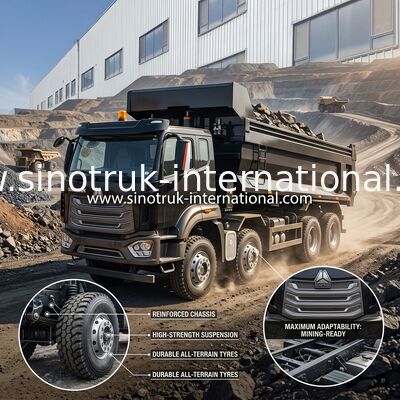 371HP SINOTRUK HOWO টিপার ডাম্প ট্রাক RHD 8×4