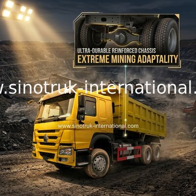 নির্মাণের জন্য SINOTRUK HOWO 400HP টিপার ডাম্প ট্রাক A7 হলুদ ZZ3257V3847B1