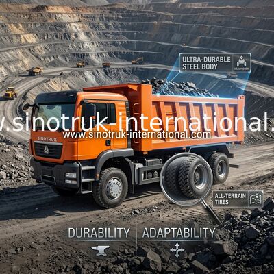 কমলা Sinotruk Howo 6 X 4 টিপার ডাম্প ট্রাক নতুন 371HP LHD