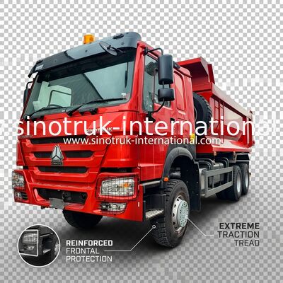এলএইচডি 6 × 6 10 চাকা ZZ3257V4357B1R 380HP লাল অল-ড্রাইভ HOWO ট্যাপার ট্রাক উচ্চ অশ্বশক্তি কম জ্বালানী খরচ