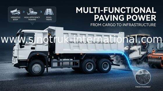 SINOTRUK Howo Tipper ডাম্প ট্রাক LHD 6X4 371HP সাদা রঙে