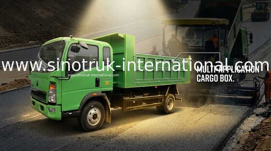 সবুজ টিপার ডাম্প ট্রাক Howo 116hp উচ্চ শক্তি ইস্পাত