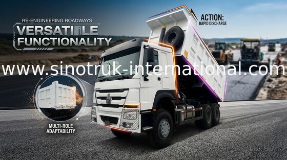 6x4 Lhd হাউ মিনি ডাম্প ট্রাক 10 চাকা 371hp