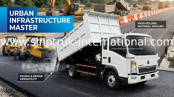 নির্মাণ ব্যবসা টিপার ডাম্প ট্রাক Sinotruk Howo 116hp