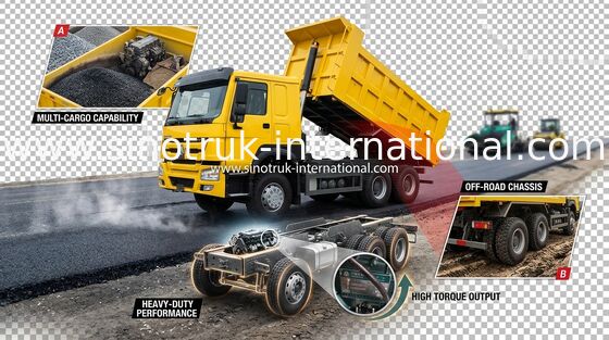 খনির ব্যবহারের জন্য 371HP LHD SINOTRUK HOWO 6x4 ডাম্প ট্রাক