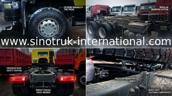 নির্মাণের জন্য 336HP টিপার ডাম্প ট্রাক SINOTRUK HOWO 6x4