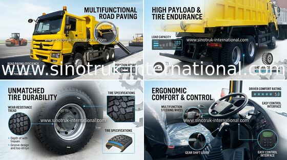 290HP LHD 6x4 ডাম্প ট্রাক SINOTRUK HOWO ব্যবহার করে নির্মাণ খনির