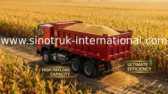 Mineral Transport Automatic Dump Truck Tipper 30-40T 5800 * 2300 * 1500 mm Cargo