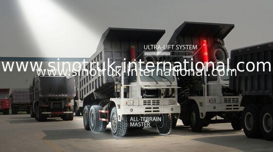 উচ্চ অনমনীয় কার্গো শারীরিক LHD 6X4 10 চাকা ডাম্প 70 টন ক্যাপাসিটি সঙ্গে ট্রাক
