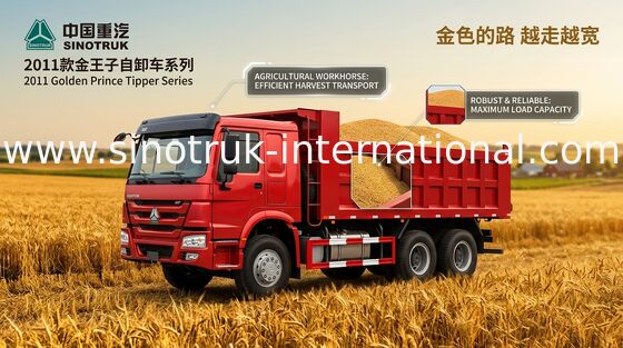 SINOTRUK গোল্ডেন প্রিন্স ডাম্প ট্রাক 10Wheels 336 এইচপি RHD 25-30tons ZZ3251N3641W
