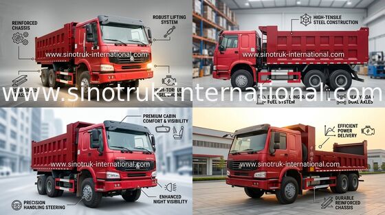 SINOTRUK HOWO টিপার ডাম্প ট্রাক 6X4 10-25cbm লোড 30tons পণ্য ZZ3257N3647A