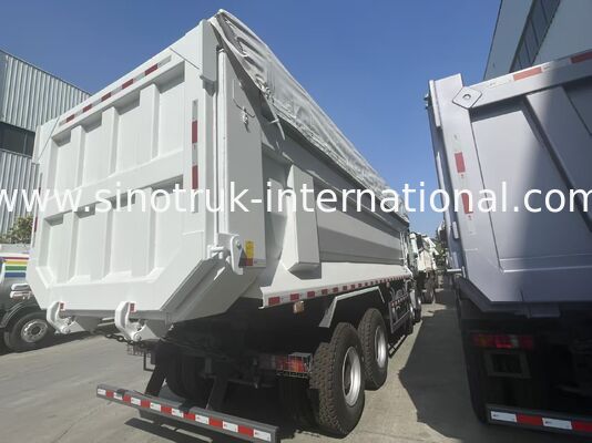 HOWO-NX ডাম্প ট্রাক 380HP উইচাই ইঞ্জিন, বৈদ্যুতিক টারপলিন, এবং ভারী-শুল্ক ম্যাঙ্গানিজ ইস্পাত কার্গো বক্স