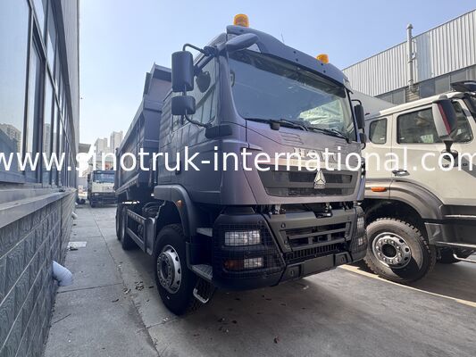 SINOTRUK HOWO TX মডেল 371HP এলএইচডি টিপার ডাম্প ট্রাক 6X4 সতর্কতা লাইট U টাইপ গ্রে রঙের সাথে