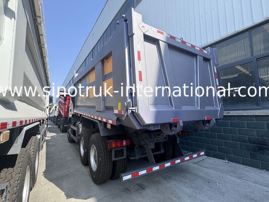 SINOTRUK HOWO TX মডেল 371HP এলএইচডি টিপার ডাম্প ট্রাক 6X4 সতর্কতা লাইট U টাইপ গ্রে রঙের সাথে