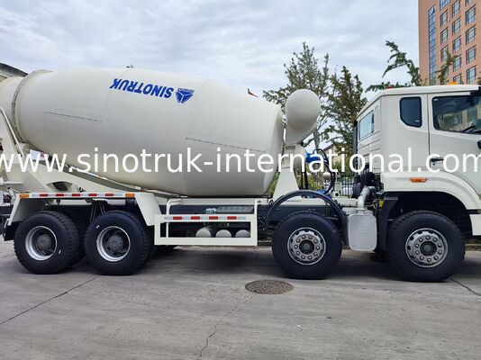 ভারী দায়িত্ব HOWO 8x4 16m3 কংক্রিট মিশুক ট্রাক 371HP ইঞ্জিন PMP গতি হ্রাসকারী নির্মাণের জন্য