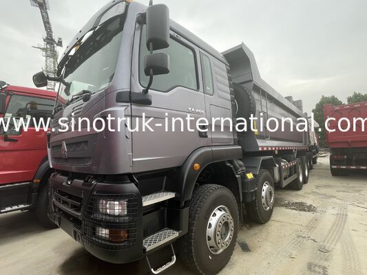 ভারী দায়িত্ব HOWO TX 8X4 টিপার ট্রাক 400HP ডাবল 16T পিছন অক্ষ ডাবল 9.5T গ্রে