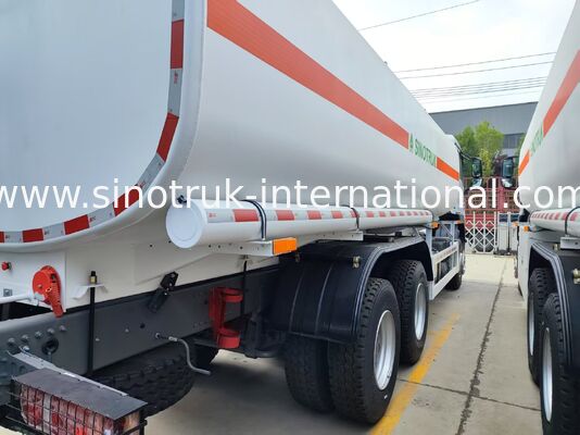 হোয়াইট HOWO TX 6x4 জ্বালানি পরিবহন ট্রাক 336HP 500.000 25CBM জ্বালানি ট্যাংক, স্থিতিশীল পরিবহন কর্মক্ষমতা