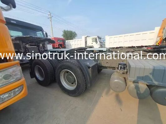 HOWO A7 Used Tractor Truck LHD 6X4 Euro 2 371 HP With Power Assisted Hydraulic Steering White