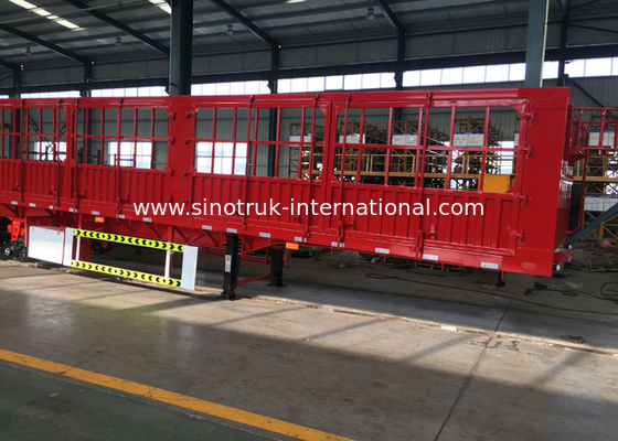 পরিবহন কন্টেইনার বাল্ক পণ্যসম্ভার জন্য SINOTRUK ফ্ল্যাট বিছানা সেমি ট্রেলার ট্রাক