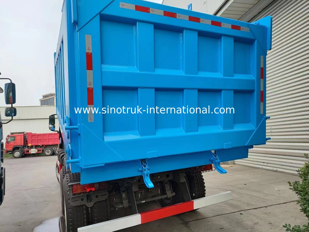 নীল এলএইচডি 6×4 10 চাকার HOWO টিপার ডাম্প ট্রাক উচ্চ হর্সপাওয়ার 371HP