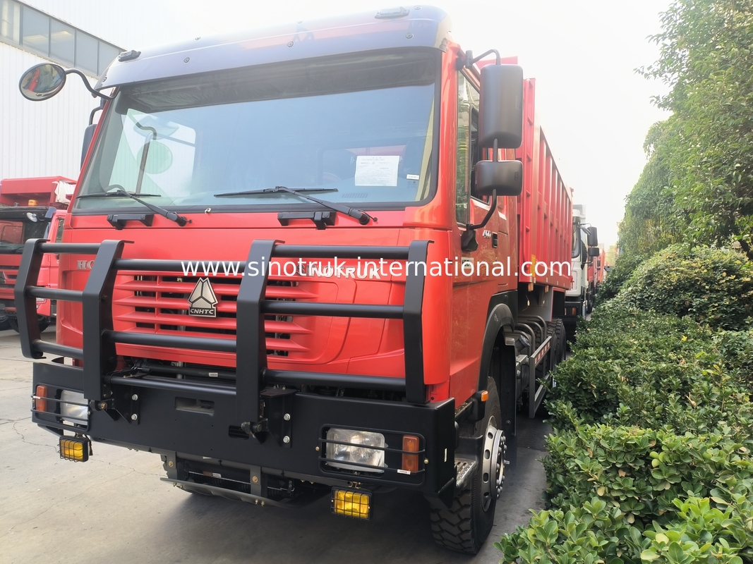 সিনোট্রুক হাও ট্যাপার ডাম্প ট্রাক 6 × 4 Lhd 10 চাকা ভূত মুখ বাম্পার মাইনিং টায়ার