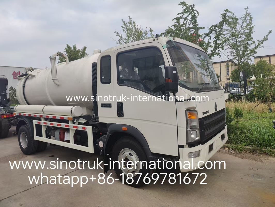 4*2 ড্রাইভ HOWO sewage suction truck: 6m3 tank, 160HP, 8.00R20 টায়ার, হালকা-ডুয়িং sewage truck, efficient sanitation vehicle