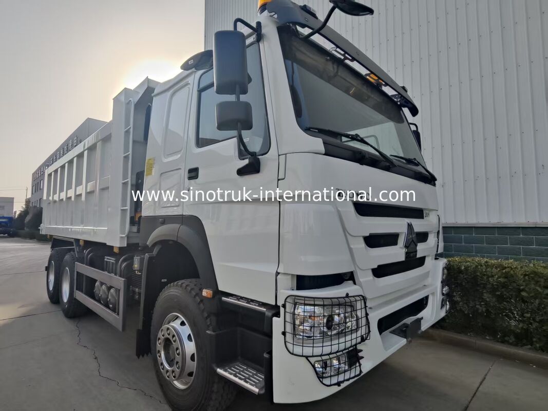 SINOTRUK HOWO 371HP 10 টি চাকার এবং আয়তক্ষেত্রাকার কার্গো বক্স সহ ভারী দায়িত্বের ট্যাপার ডাম্প ট্রাক