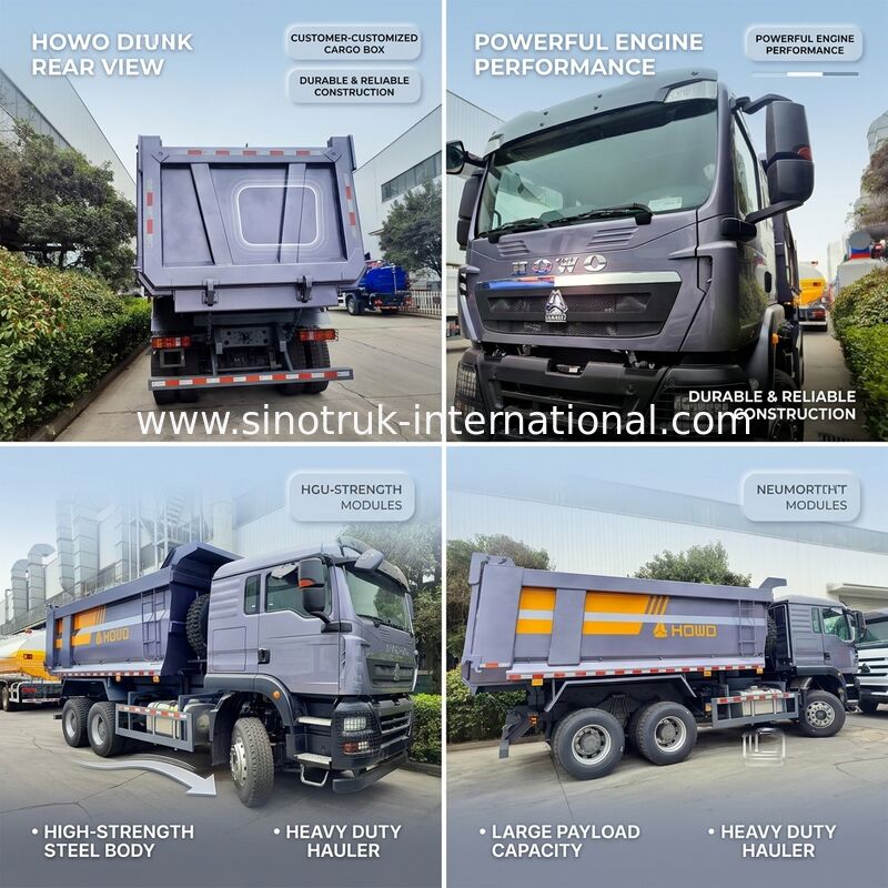 SINOTRUK হেভি ডিউটি ​​হলার TX টিপার ডাম্প ট্রাক ৩৮০এইচপি ইঞ্জিন, ৩০-৪০ টন লোড ক্ষমতা এবং মিডল লিফটিং টাইপ সহ