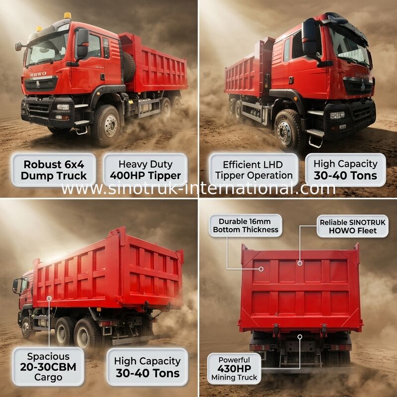 HOWO ZZ3257V384GB1 টিপার ডাম্প ট্রাক 400HP 6x4 এলএইচডি
