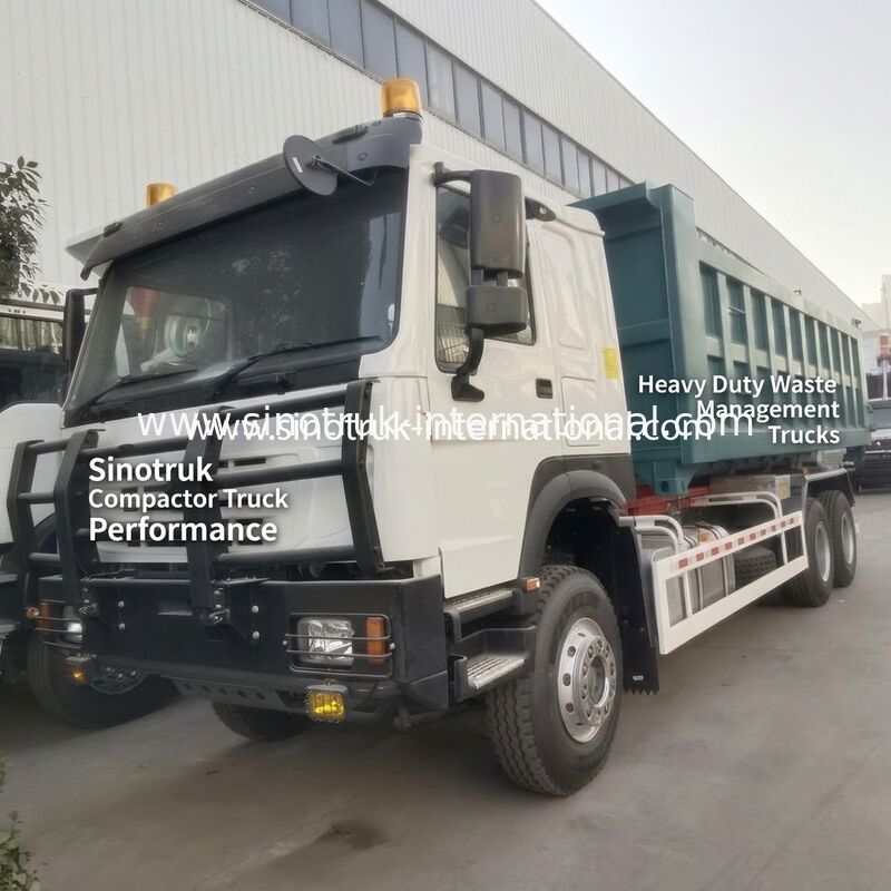 হাইড্রোলিক কন্ট্রোল সিস্টেম 340HP ইঞ্জিন এবং 20-25CBM ক্ষমতা সহ আবর্জনা সংগ্রহ ট্রাক