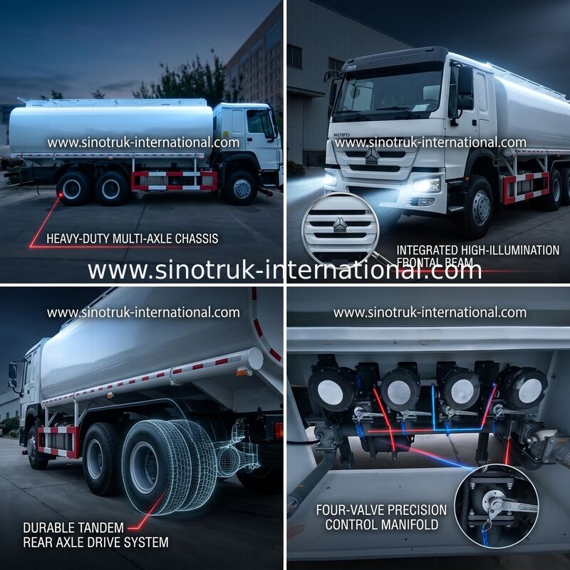 পরিবহনের জন্য HOWO 6×4 10 চাকার তেল ট্যাঙ্ক ট্রাক 400HP 20CBM