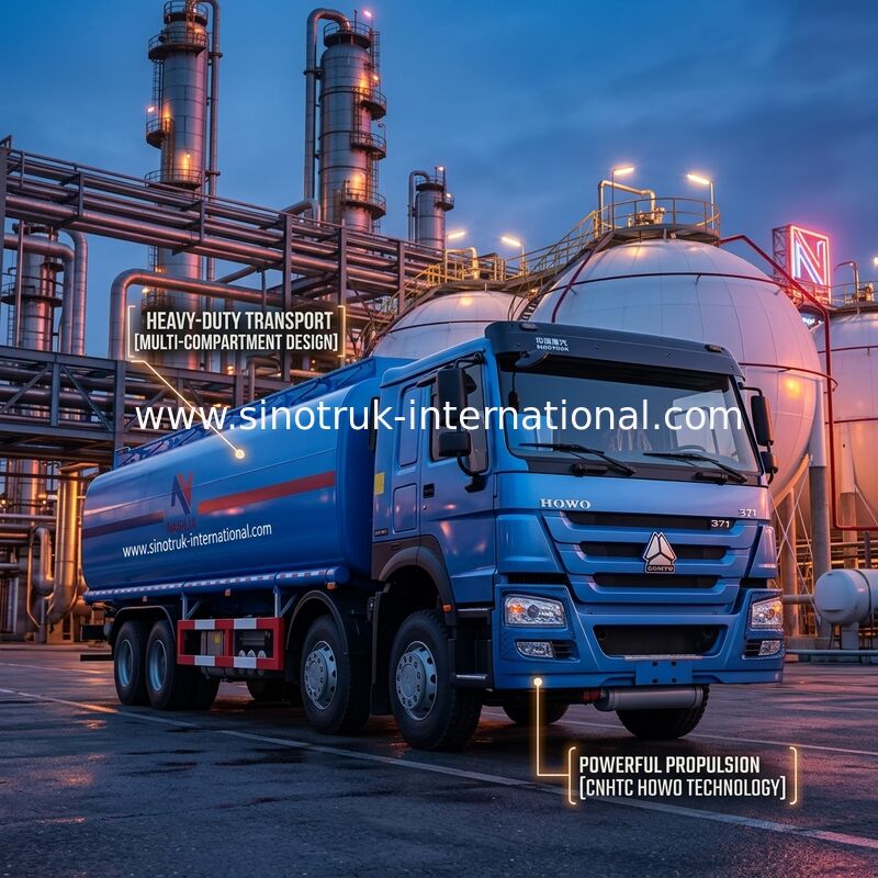 উচ্চ দক্ষতার তেল ট্যাঙ্ক ট্রাক 8X4 LHD Euro2 371HP