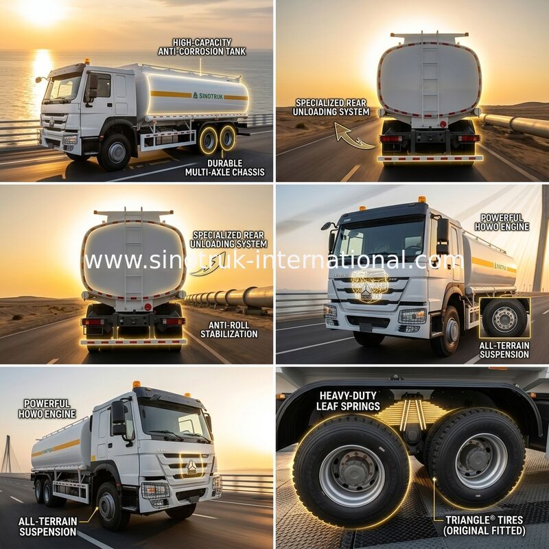 HOWO 6*4 340HP Weichai ইঞ্জিন, 25CBM তেল ট্যাঙ্ক ট্রাক