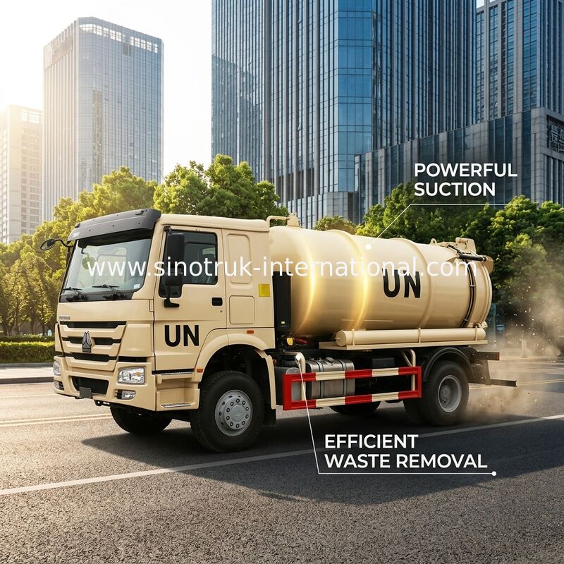 SINOTRUK HOWO Sewage Suction Truck 10000L LHD 4X2 , Liquid Waste Trucks