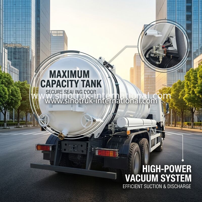 HOWO 6*4 16CBM 380HP নিকাশী পরিষ্কারের ট্রাক উচ্চ-ক্ষমতা পারফরম্যান্স দক্ষ মাল্টিফাংশনাল পরিষ্কার সমাধান পূরণ করে