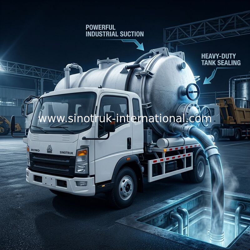 4*2 ড্রাইভ HOWO sewage suction truck: 6m3 tank, 160HP, 8.00R20 টায়ার, হালকা-ডুয়িং sewage truck, efficient sanitation vehicle
