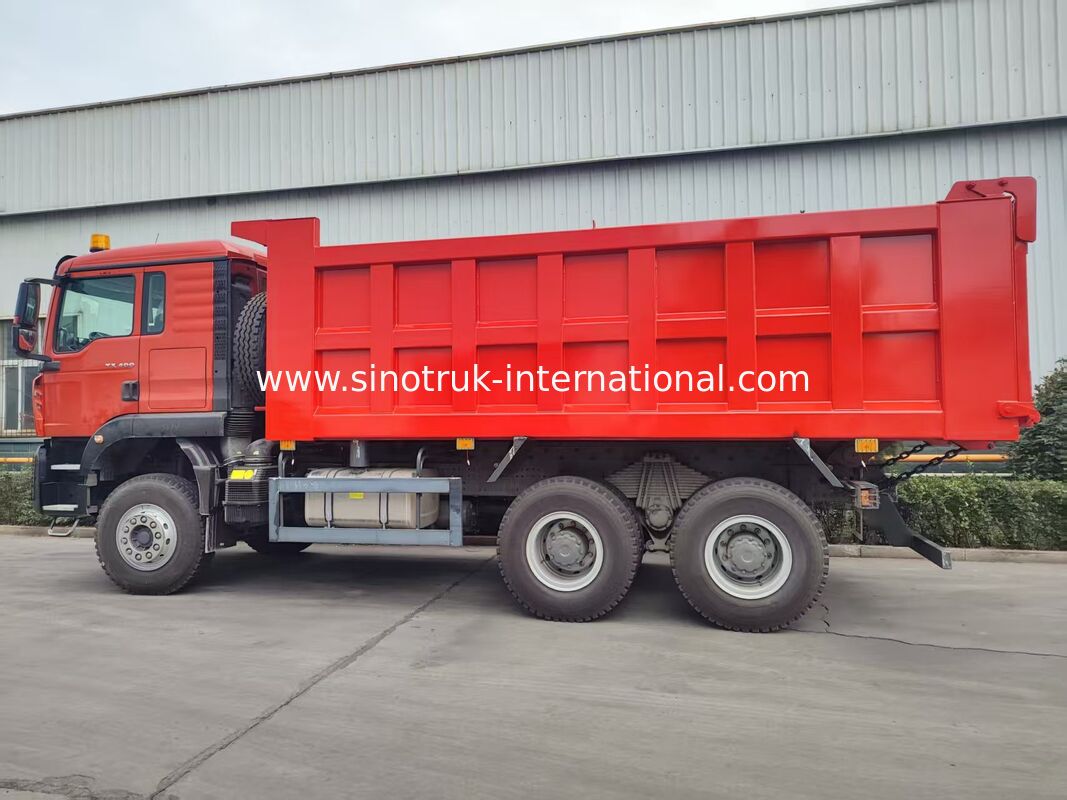 উচ্চ দক্ষতা 6x4 HOWO TX ট্যাপার ট্রাক ---- লাল শরীর, 400HP ইঞ্জিন, 20CBM কনটেইনার, 60 টন ভারী দায়িত্ব পরিবহন