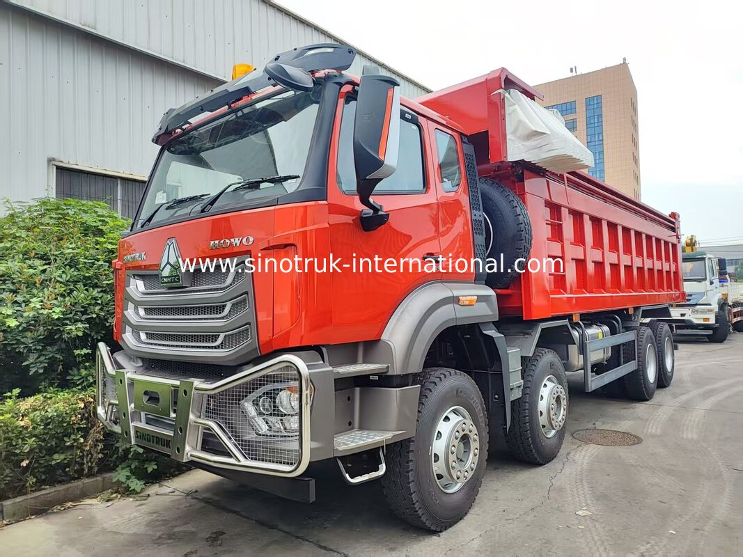 সুপার বিয়ারিং HOWO 8×4 রেড টিপার∙ 371HP শক্তিশালী শক্তি, 27CBM বড় ক্ষমতা, 80 ¢ 100T ভারী দায়িত্ব পরিবহন