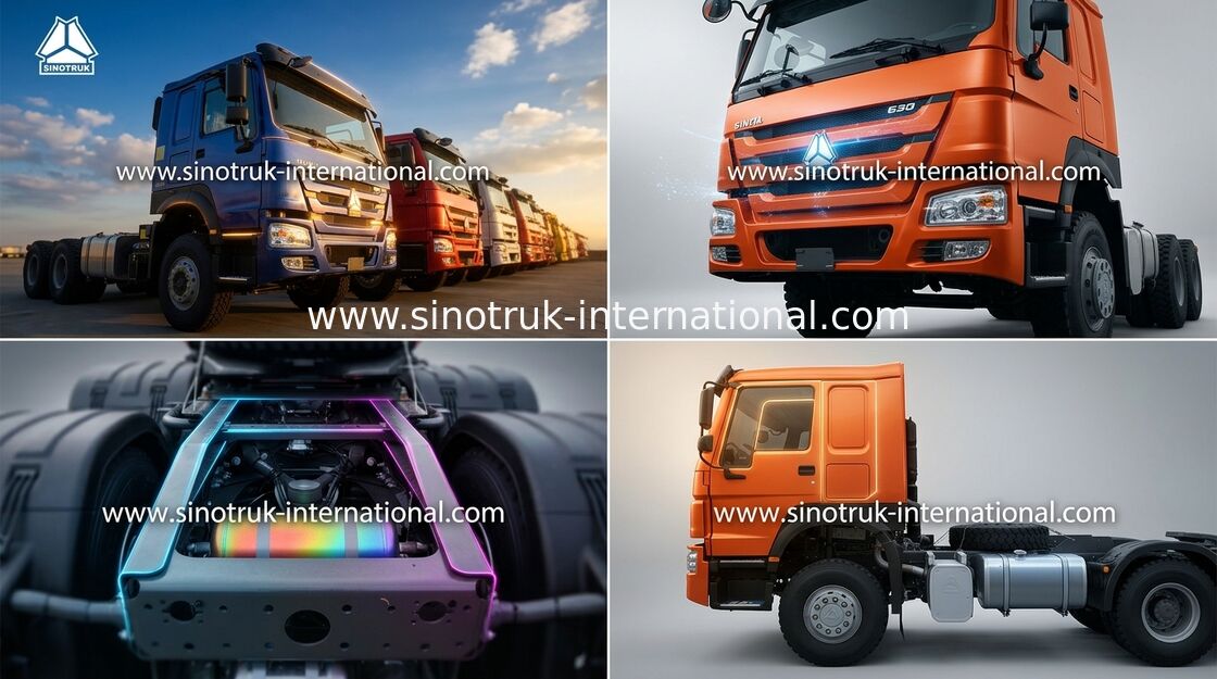 HOWO Drawing Head Tractor Truck LHD 6x4 371HP Single Berth Cabin Air Suspension