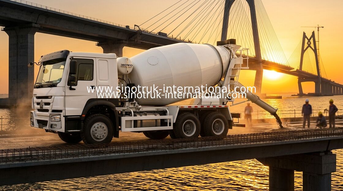 উচ্চ অশ্বশক্তি 400HP কম জ্বালানী খরচ HOWO মিক্সার ট্রাক LHD 6×4 10 চাকার