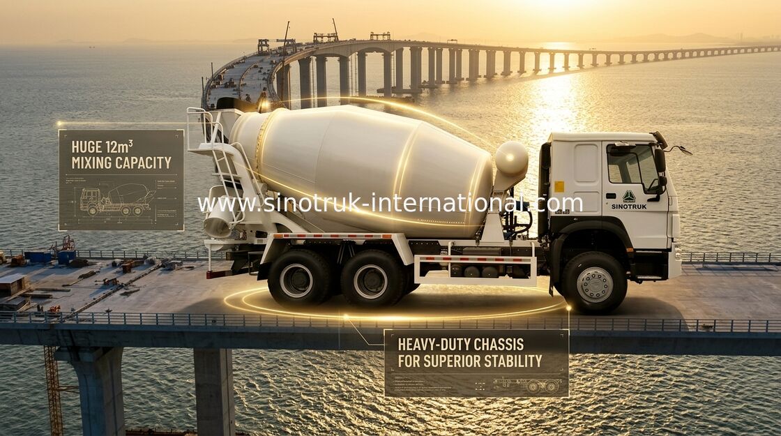 10-20CBM SINOTRUK HOWO কংক্রিট মিক্সার ট্রাক 6 X 4 ইউরো 2 340Hp নির্মাণ