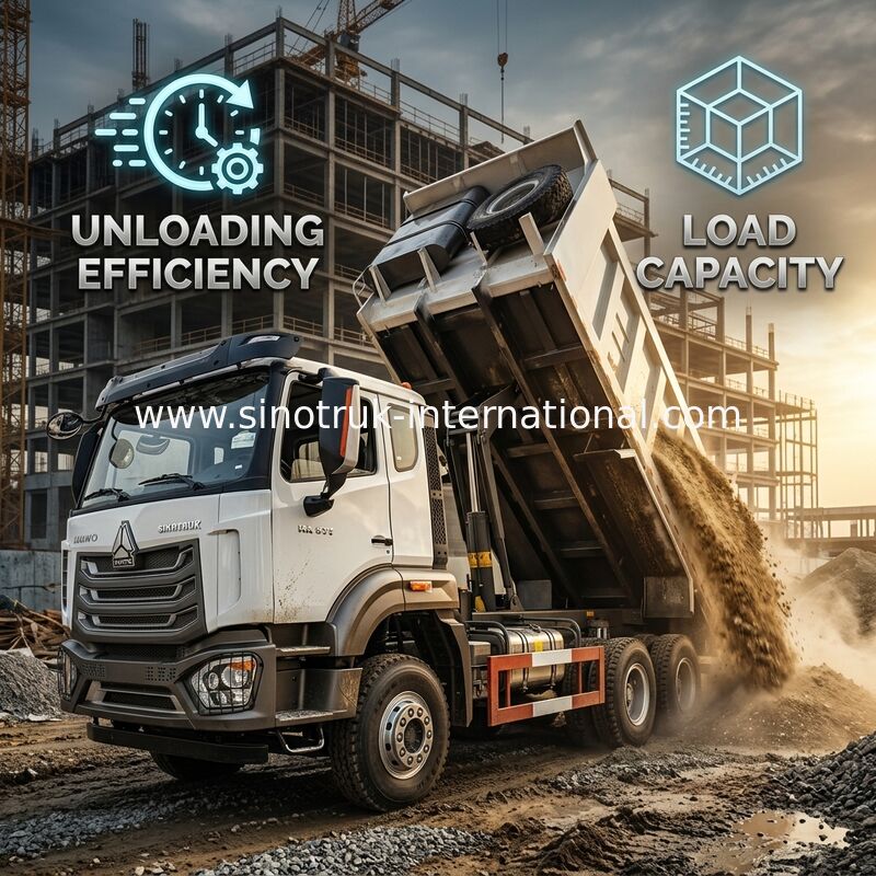 HOWO NX 371HP 6*4 20m³ সেন্টার-লিফট ডাম্প ট্রাক উচ্চ-ক্ষমতা সম্পন্ন কর্মক্ষমতা এবং দক্ষ মিড-লিফট কার্গো বডি সহ