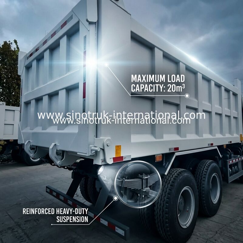 SINOTRUK HOWO 400HP টিপার ডাম্প ট্রাক নির্মাণের জন্য A7 সামরিক বাম্পার সতর্কতা আলো
