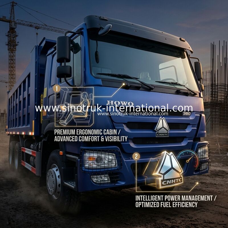 8X4 ব্লু টিপার ডাম্প ট্রাক 380hp 12 চাকা সাদা H77L ZZ3317V3567B1 ইউ টাইপ